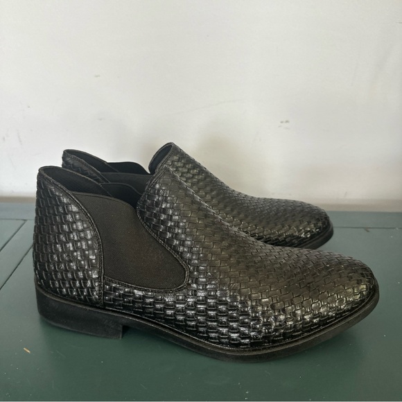Black Woven Leather Men\'s Shoes main image 5